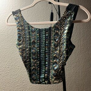Sequined Crop Top